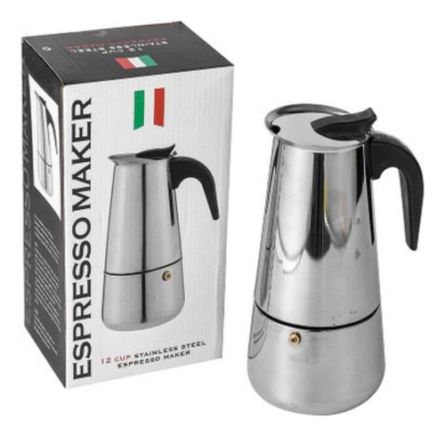 Cafetera Italiana Moderna Grande Expreso Acero Inox 12 Tazas