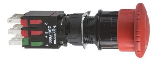 Botão Emergência 16mm Girar Destravar 1na+2nf XB6AS8349B