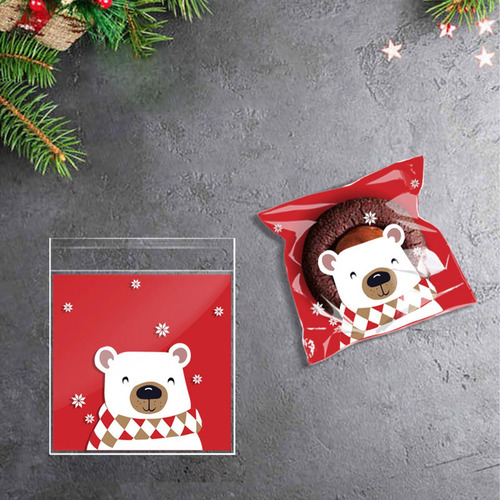 Bolsas De Regalo De Celofán De Navidad 100 Bolsas De Celofán