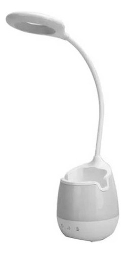 Parlante Lampara Led Recargable Usb Porta Celular S530 Estructura Blanco