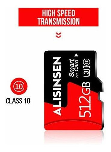 Micro Sd 512 Gb Memoria Clase 10 Velocidad Adaptador