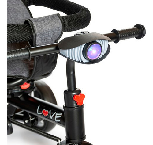 Triciclo Giro 360° Love 044 Luz Y Sonido Con Capota Gris