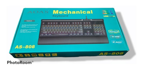 Teclado Mecánico Aoas Gamer Retroiluminado Led Luces Rgb