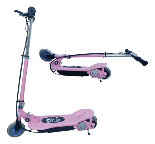 Scooter Eléctrico Plegable Recargable Altura Ajustable Niños Color Rosa