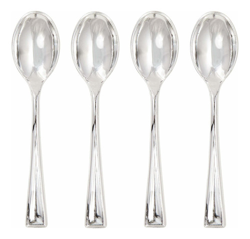 Creative Converting Plastic Spoons, One Size, Metallic