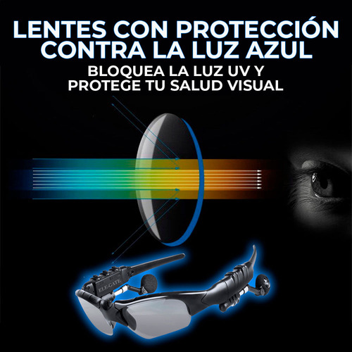 Lentes De Sol Bluetooth Manos Libres Audifonos Inalambricos Color Negro Ele-Gate