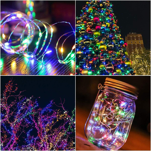 Paquete De 6 Luces Led De Alambre De Cobre Alimentado Por En