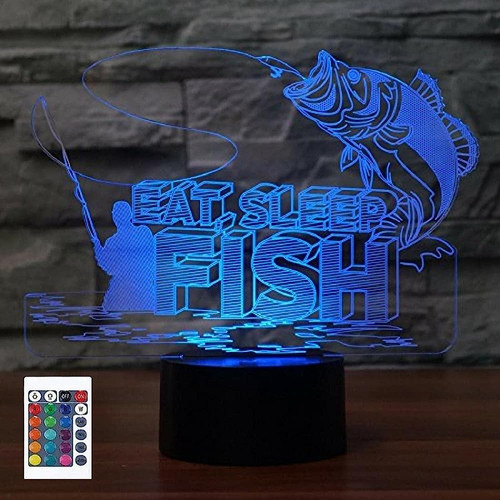 Fxus 3d Go Fishing Night Light Powered Remote Control Touch 