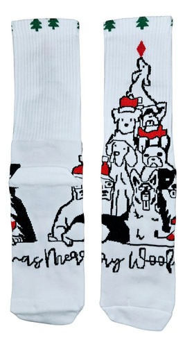 Calcetas Navideñas Perritos 3 Pares Temporada Navideña