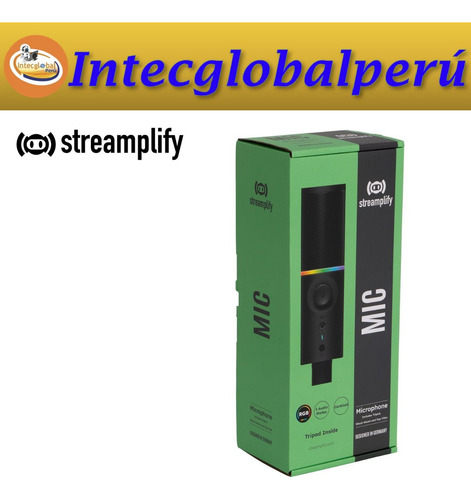 Micrófono Streamplify Mic TriPod Rgb Cardioide (con Trípode)