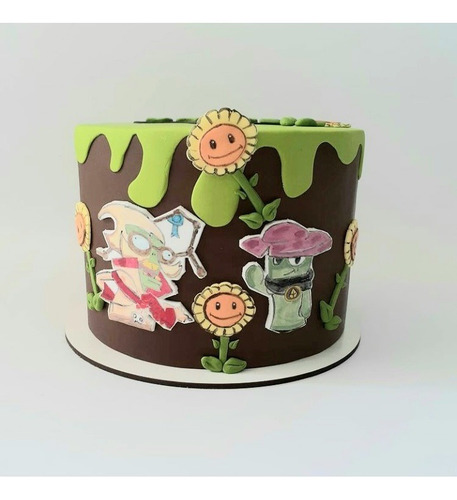 Torta Artesanal Cumpleaños Plants Vs Zombies