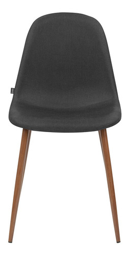 Imagen 1 de 10 de Silla Comedor Retro Tapizada Gaia Coelle Nogal - Negro