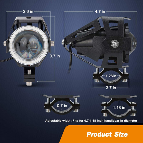 Luces Antiniebla Led U7 Para Motocicleta - 2 Juegos