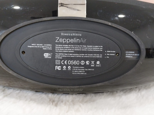 Bowers & Wilkins Zeppelin Air Altavoz Sonido Nítido (Usado)