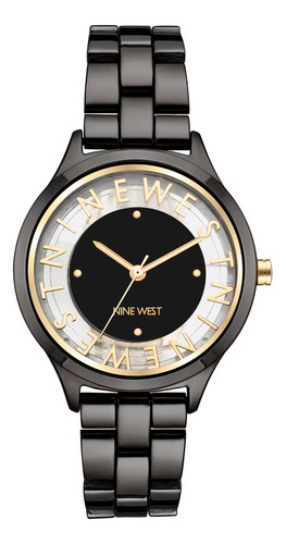 Reloj Nine West Black Collection Negro Nw2589gygy Mujer