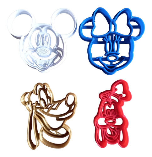 Cortantes Para Galletitas, Porcelana Fria Mickey Mouse X4