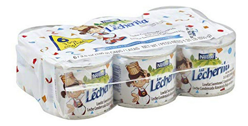 Pack De 6 Lecheritas Nestle Lowfat, 3.5 Oz Cada Una