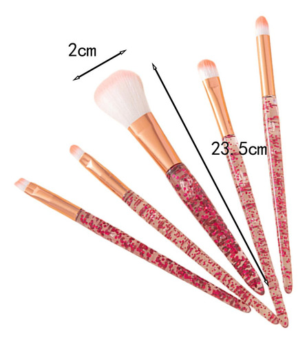 Conjunto De 5 Pinceles De Maquillaje Con Brillo Deslumbrante