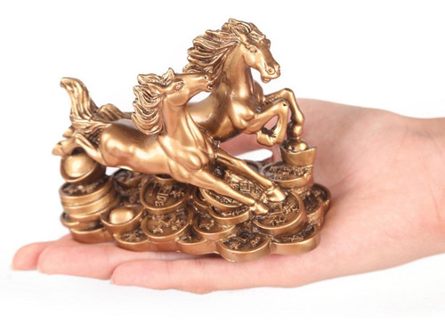 Resina Feng Shui Estatua De Caballos Al Galope Regalo De