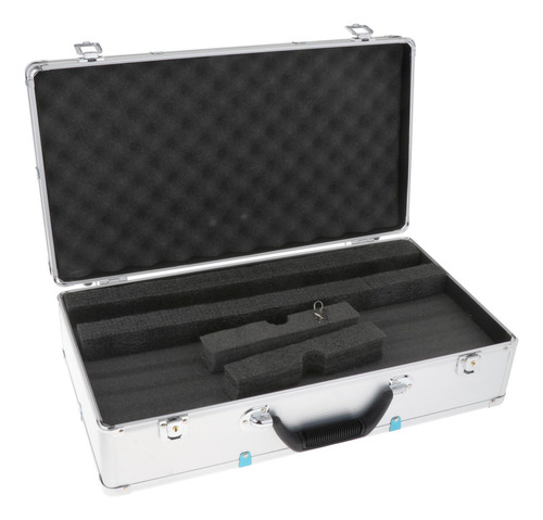 Maleta De Micrófono De Aluminio Portátil Resistente Plata