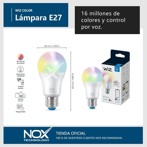Imagen 3 de 9 de Lampara Led Bulbo Wiz Smart Wifi Rgb 9w E27 Dimerizable