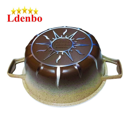 Imagen 4 de 6 de Ollas Roca Volcánica Ldenbo Antiadherente 10 Piezas + Oferta