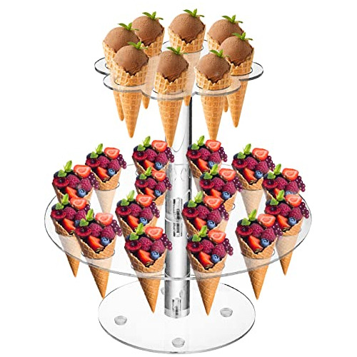 Soporte De Acrílico Conos De Helado, Soporte De Doble ...