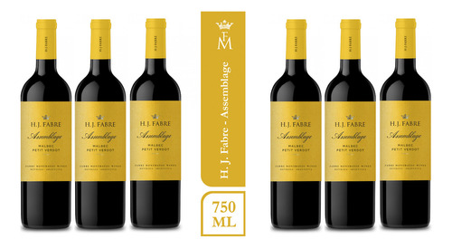 Vinos X6 Hj. Fabre Assemblage  Malbec - Pinot Verdot X 750ml