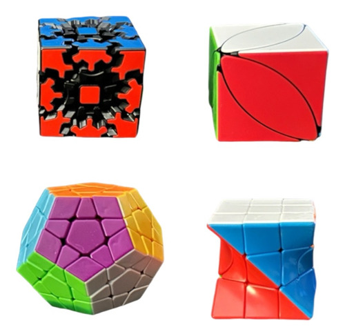 Paquete 4 Cubos Rubik Económicos + Lubricación De Cubos