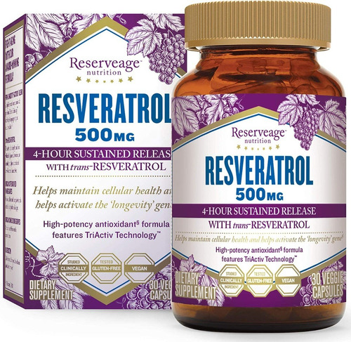 Resveratrol 30 Caps Reserveage - U - Unidad A $9863