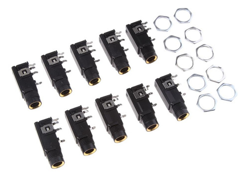 10x 1/4 '' 6.35 Mm Conector Conector De Sonido