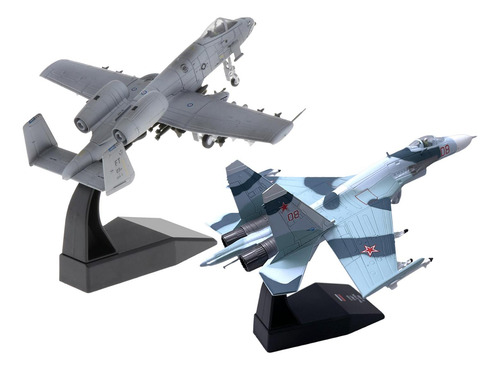 2 Uds 1/100 Flanker Sukhoi Su-27 Con A-10 Helicóptero De De