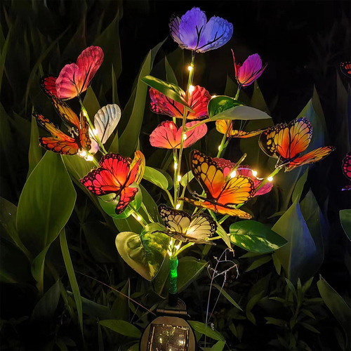 Luces Solares De Jardín Con Forma De Mariposa: Decoración De