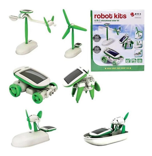 Kit Robo Solar 6 Em 1 Montavel Iniciante Educacional Criança