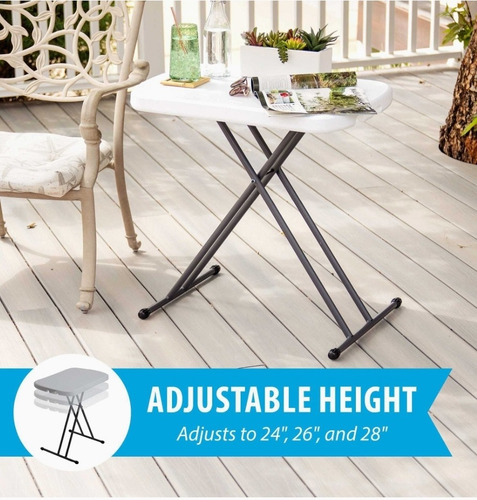 Mesa Plástica Plegable Portátil 66x46x71cm Ajustable Multius