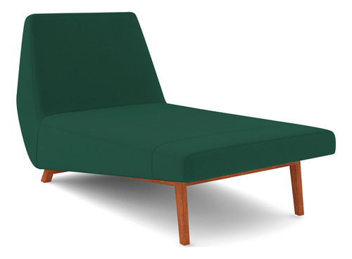 Sofá Chaise Longue Sala Living Parisi 155cm Veludo Verde