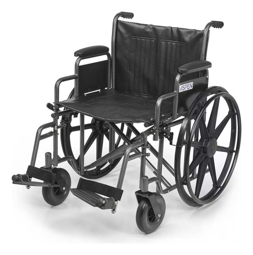 Silla De Ruedas 20 Extra Ancha De Acero Para Sobrepeso Color Black Silver