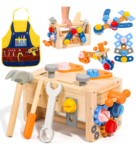 Juego De Herramientas Tonze Kids Con Delantal, Banco De Herr