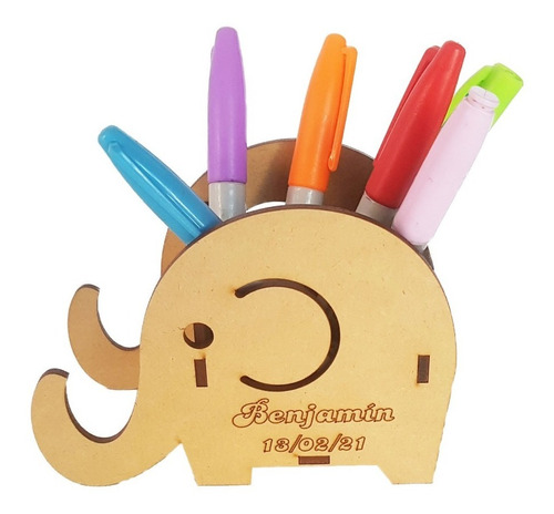 Imagen 3 de 7 de 50 Porta Lapices Celular Elefante Souvenirs Fibrofacil Lápiz