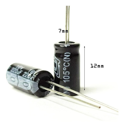 Condensador Electrolítico Radial 220uf 16v (10 Pcs)