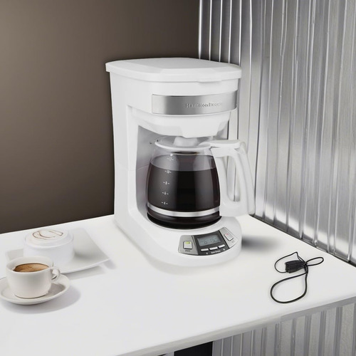 Cafetera Hamilton Beach, 12 Tazas, Programable, 46294, Color