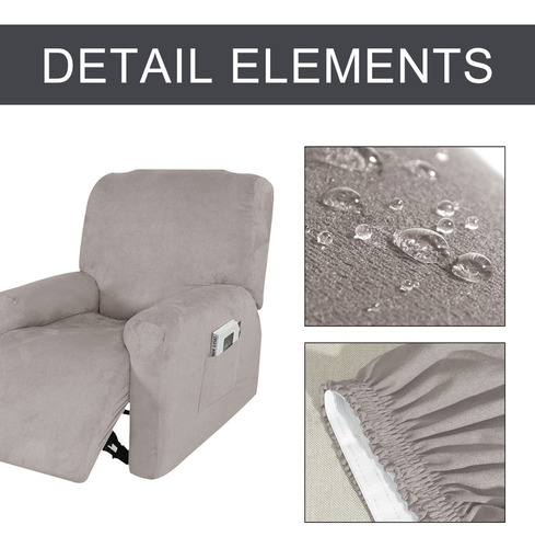 / Funda Elástica Para Sofá Reclinable Con Bolsillo Lateral,