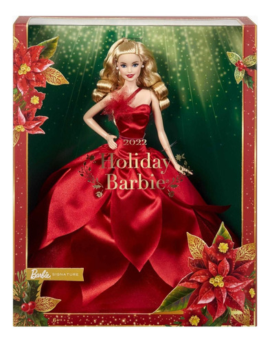 Barbie Signature 2022 Holiday Muñeca Pelo Rubio Ondulado 