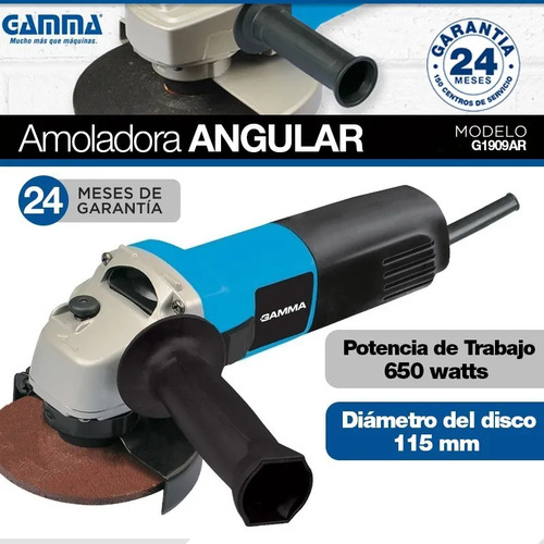 Amoladora Angular Gamma 650w 4-1/2'' 115mm 11000rpm G1909ar