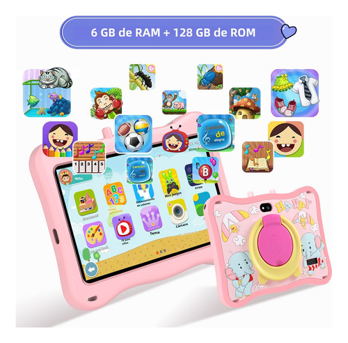 E13 Tablet Para Niños 7''android 12 6gb+128gb Con Funda Wifi