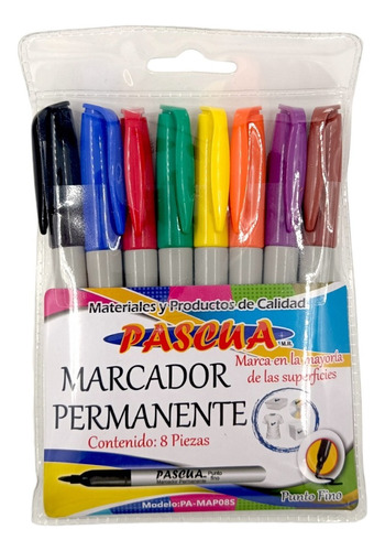 2 Paquete Marcador Permanente Fino Con 8 Piezas