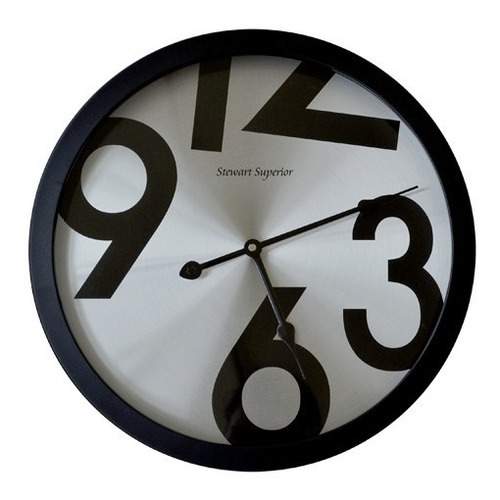 Reloj De Pared Aluminio Números Negro Diseño Deco Arte