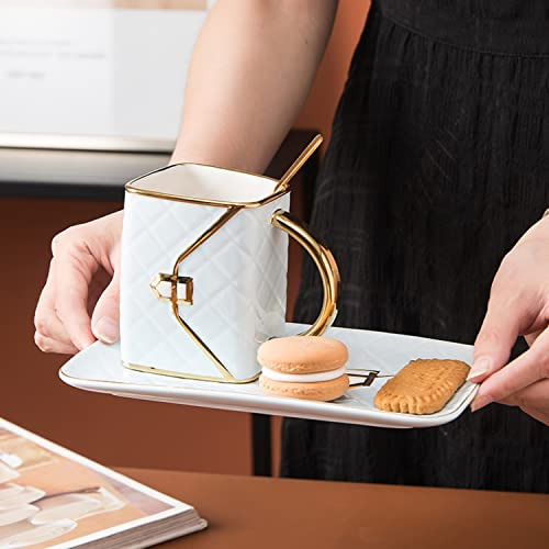 Tazas De Café De Cerámica En Forma De Bolso Con Conjunto De