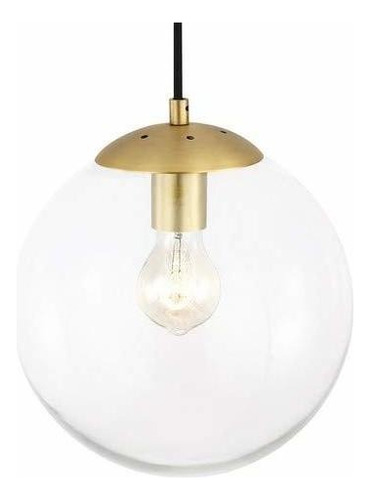 Light Society Zeno Globe Pendant, Vidrio Transparente Con A