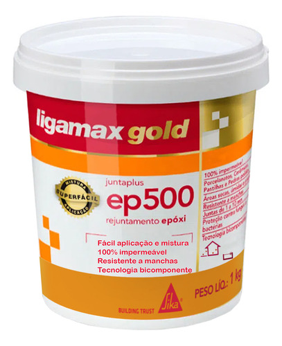 Lechada epóxica Ligamax Gold Ep500, color verde agua, 1 kg